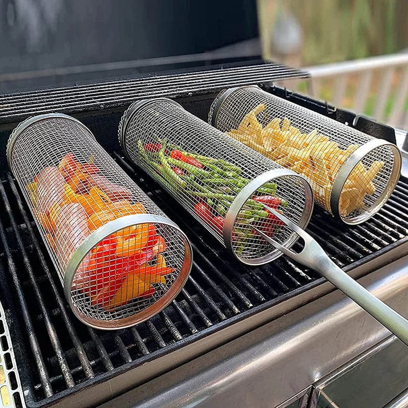 Stainless Steel BBQ Grilling Basket: Portable, Durable & Easy to Clean - Betatton - 