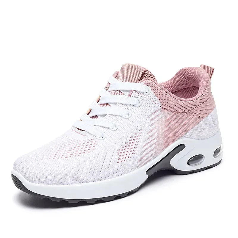 Breathable Lace-up Women's Running Shoes, Air Cushion Lightweight Mesh Athletic Sneakers - Betatton - running shoes