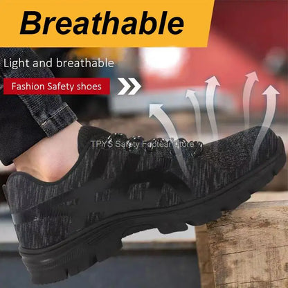 Indestructible Men's Steel Toe Work Shoes, Anti-puncture - Betatton - safety shoes