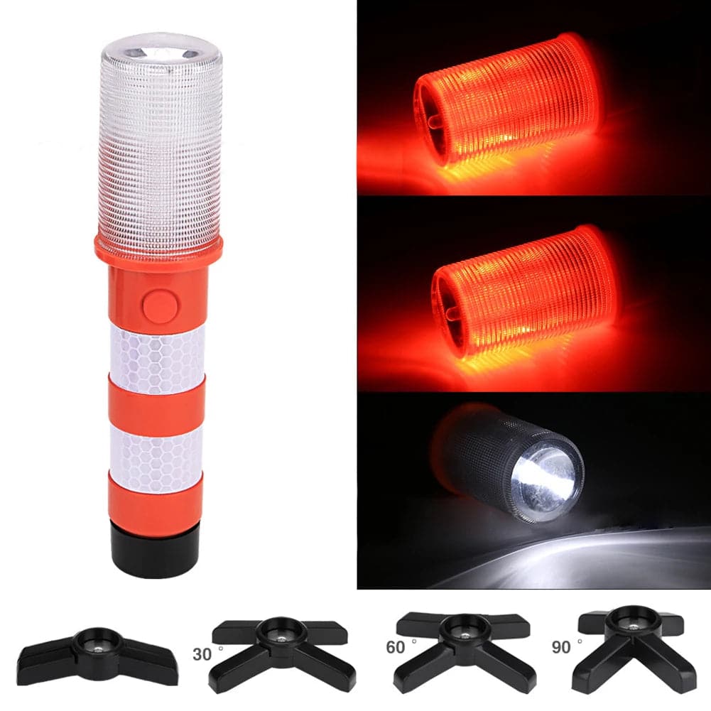 LED Emergency Roadside Flares Kit with Detachable Stand and Multiple Light Modes - Betatton - 