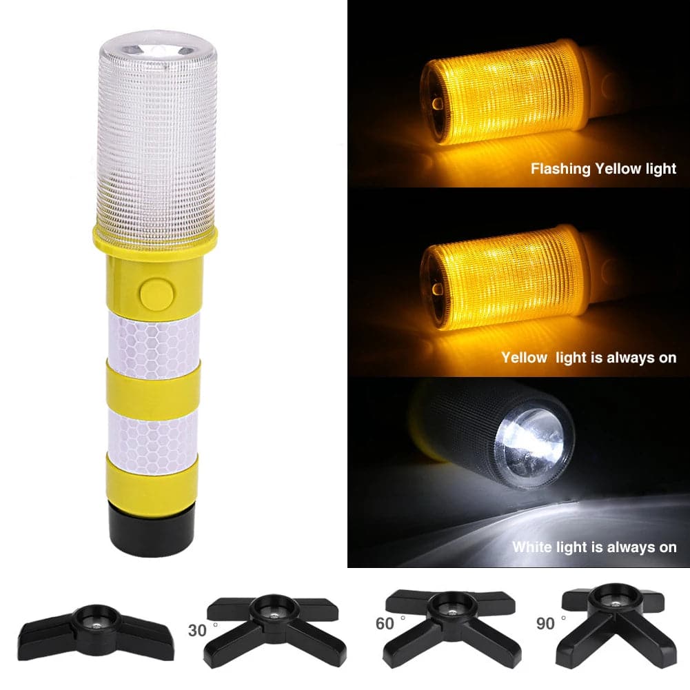 LED Emergency Roadside Flares Kit with Detachable Stand and Multiple Light Modes - Betatton - 