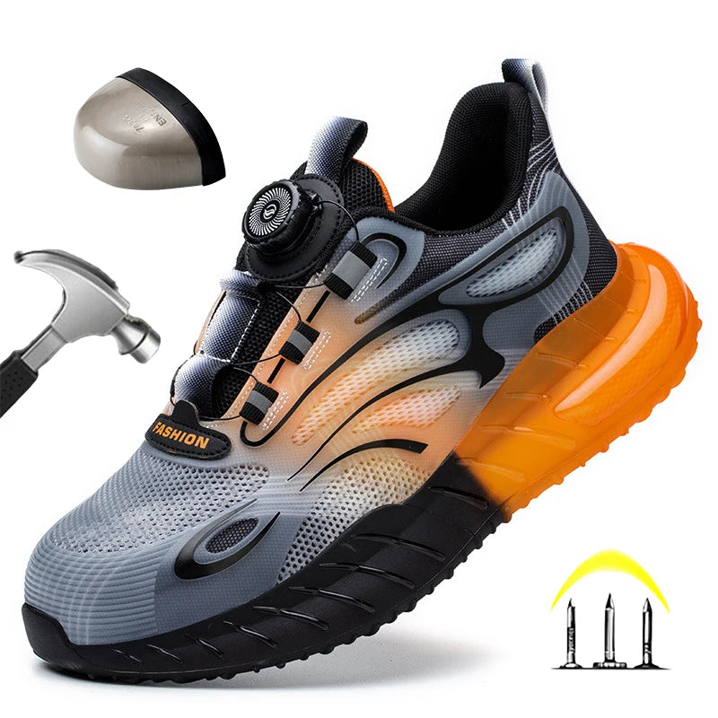 Men's Rotating Button Steel Toe Work Shoes, Indestructible - Betatton - safety shoes