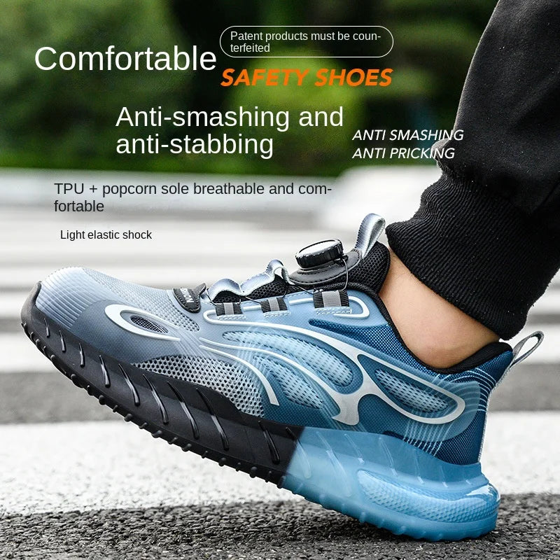 Men's Rotating Button Steel Toe Work Shoes, Indestructible - Betatton - safety shoes