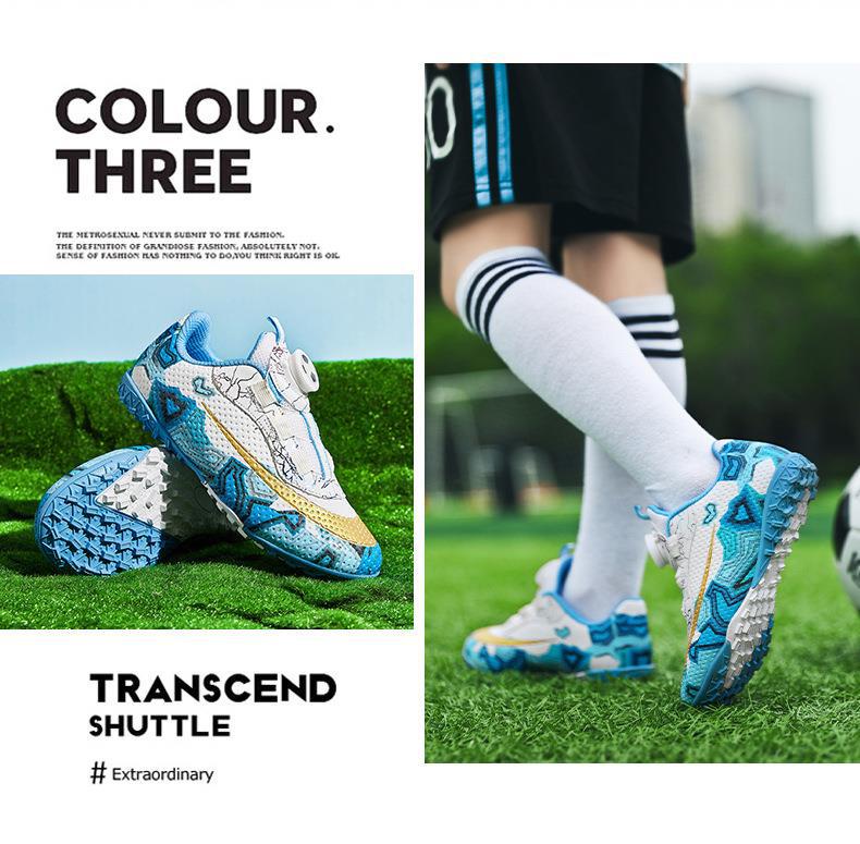 Rotating Button Soccer Shoes for Kids, Magic Tape, TF Studs - Betatton - football shoes