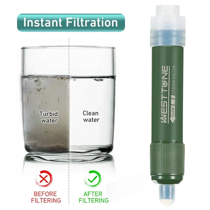 Outdoor Mini Filter Straw Set: Carbon Fiber Water Purifier for Survival - Betatton - 