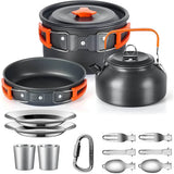 Lightweight Aluminum Camping Cook Set with Pot & Teapot – Ideal for Outdoor Enthusiasts - Betatton - 
