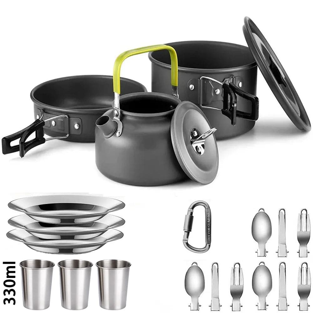 Lightweight Aluminum Camping Cook Set with Pot & Teapot – Ideal for Outdoor Enthusiasts - Betatton - 