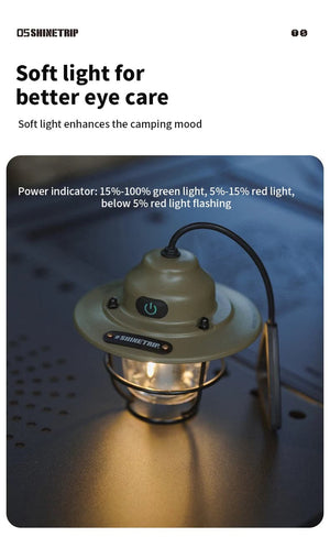 Vintage LED Camping Lantern – Rechargeable, Long-Lasting, Multi-Mode - Betatton - 