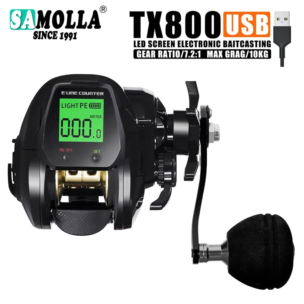 High-Speed Baitcasting Reel with Digital Display - Saltwater & Freshwater Compatible - Betatton - 