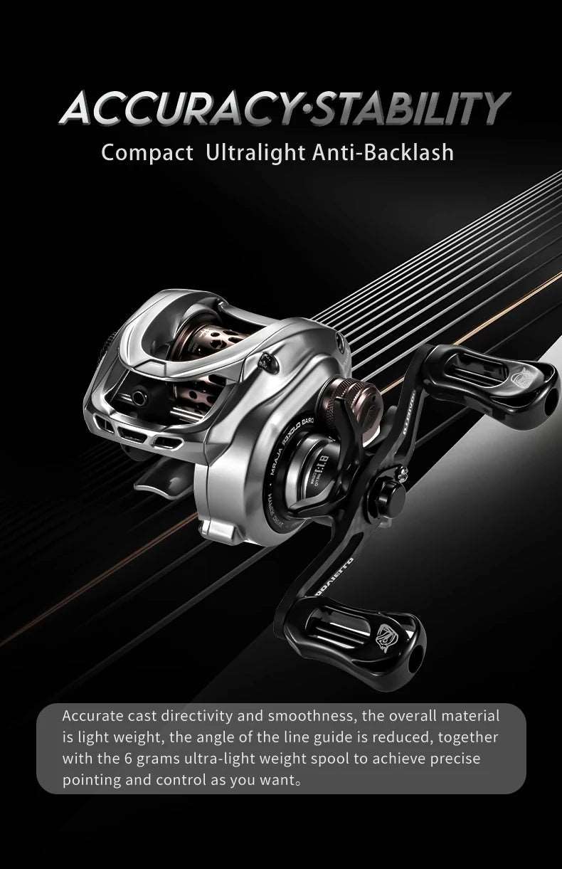 Acura HICC-50 Pro: Ultra Light 136g Baitcaster with Dual Gear Ratio & Sound Kit - Betatton - 