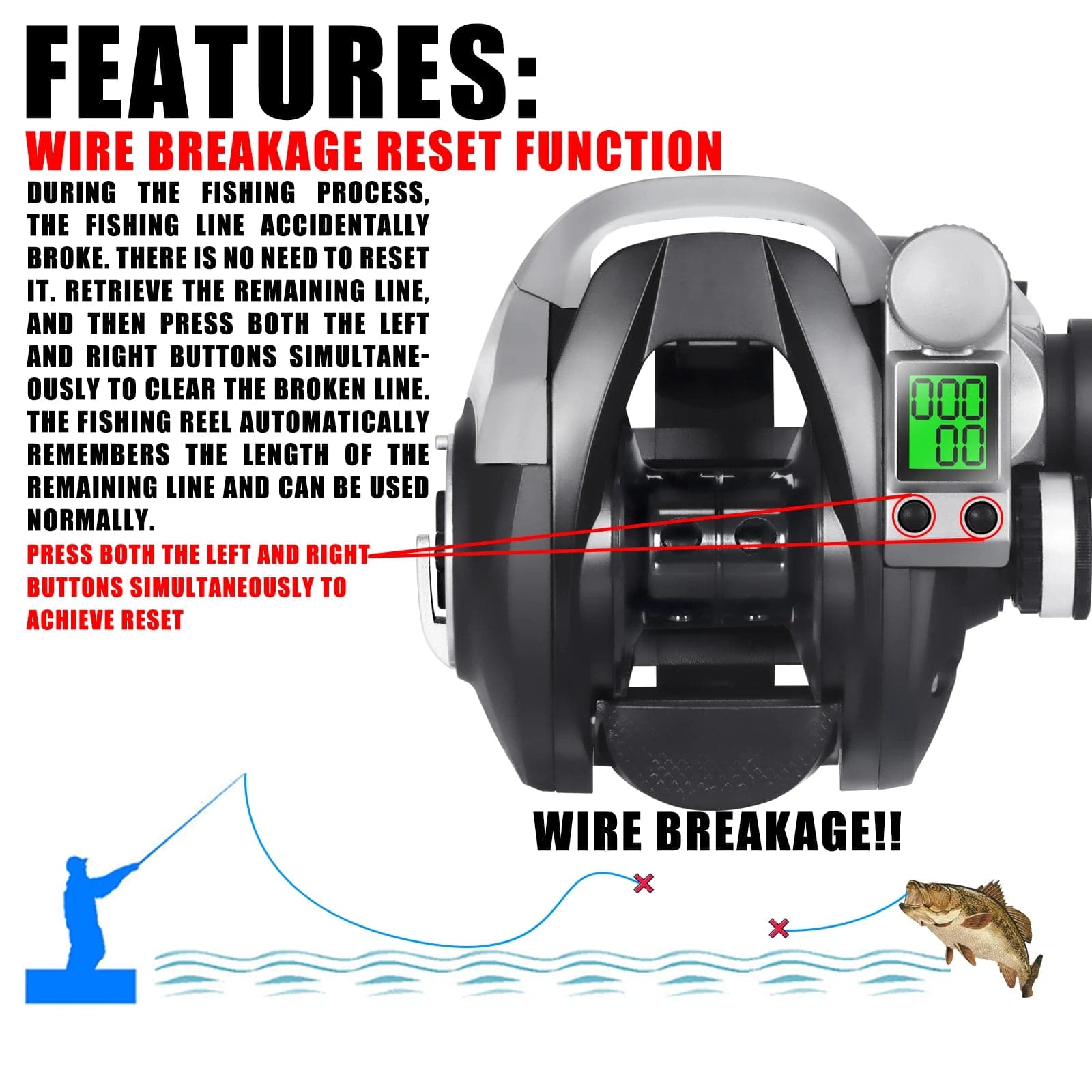 Led Screen Electronic Fishing Reel Baitcasting High Speed 7.2:1 10kg Waterproof Sea Saltwater Ice Fishing Wheel Moulinet Casting - Betatton - 