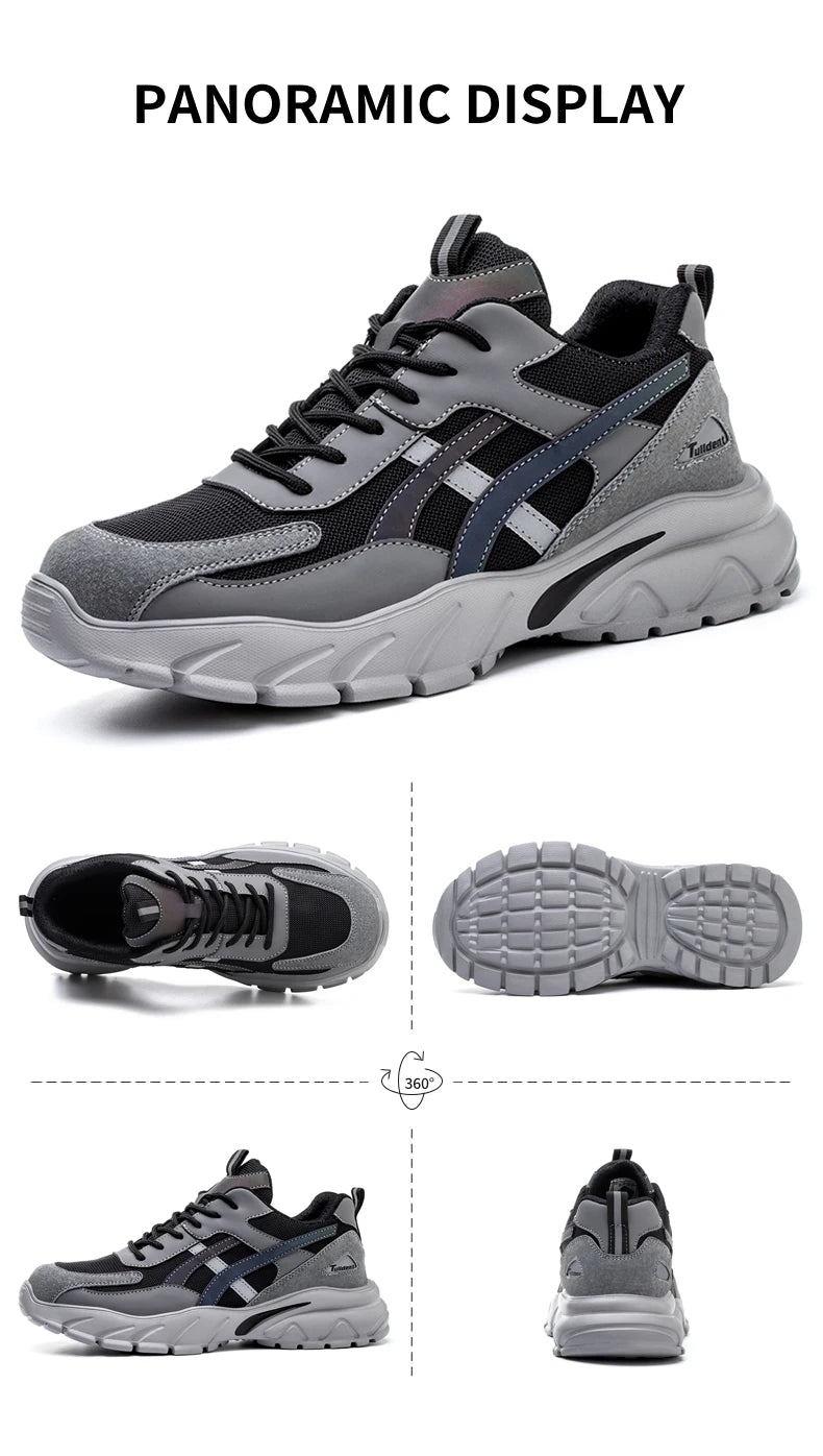 Men's Steel Toe Work Shoes, Puncture-Proof Safety Sneakers - Betatton - safety shoes
