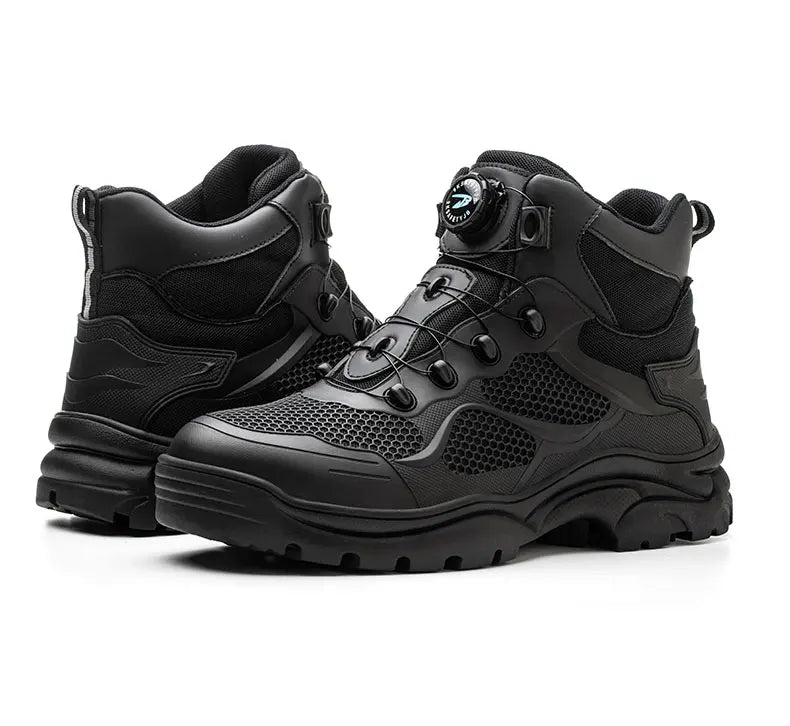 Men's Rotary Buckle Steel Toe Safety Shoes, Puncture-Proof - Betatton - safety shoes