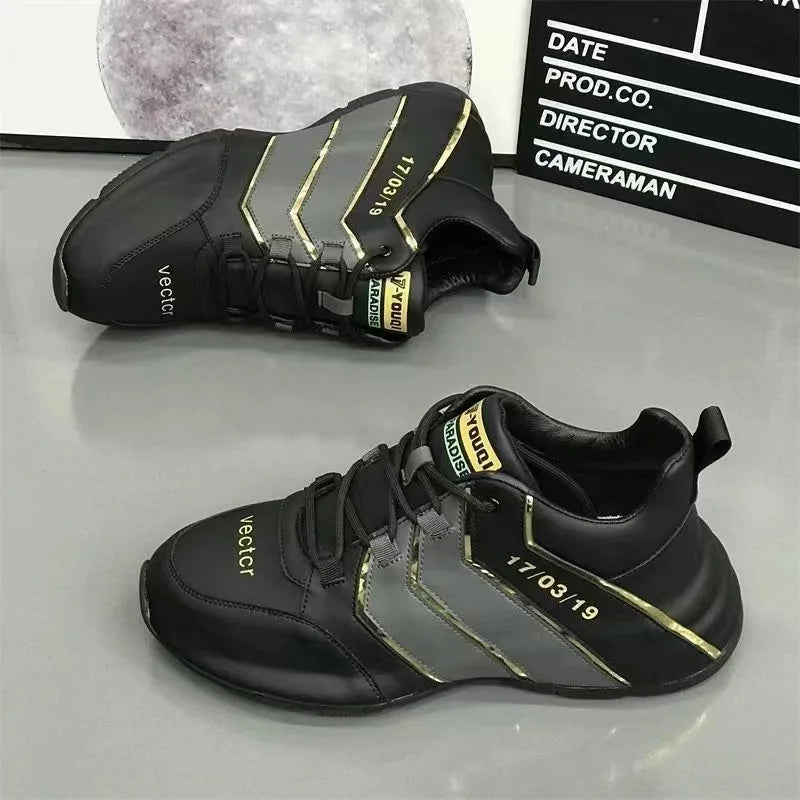 Men's Height Increasing Casual Sneakers, Lace-Up Platform Running Shoes - Betatton - running shoes