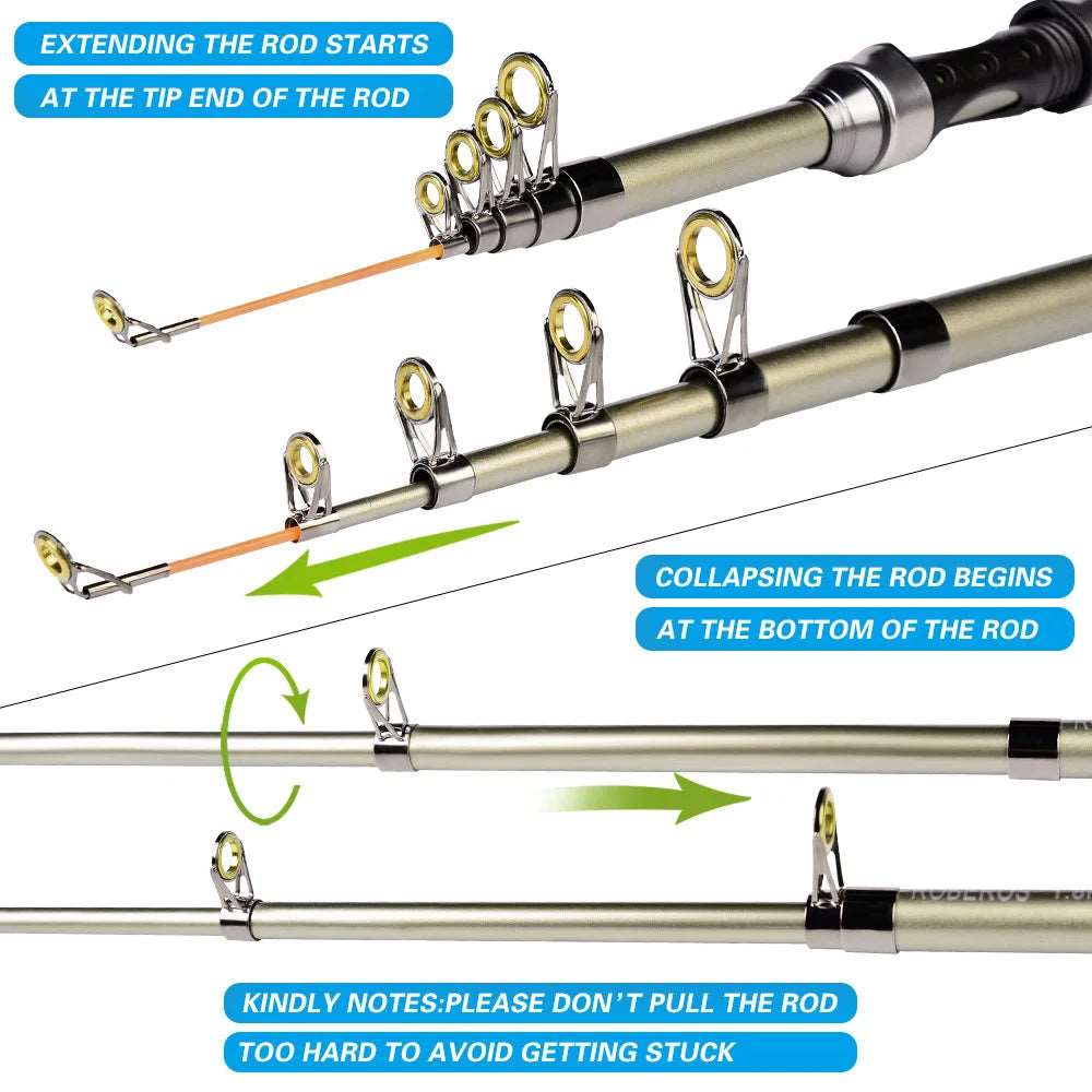 Complete Sea Fishing Rod Combo Set | Carbon Fiber Rod, Reel, and Accessories Included - Betatton - 