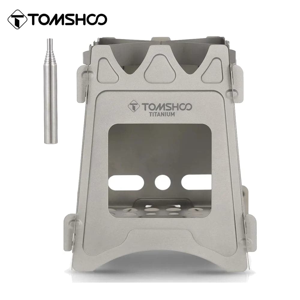 Tomshoo Titanium Stove Outdoor Camping Wood Stove Portable Folding Lightweight Tourist Wood Burner for Hiking Cooking Picnic - Betatton - 