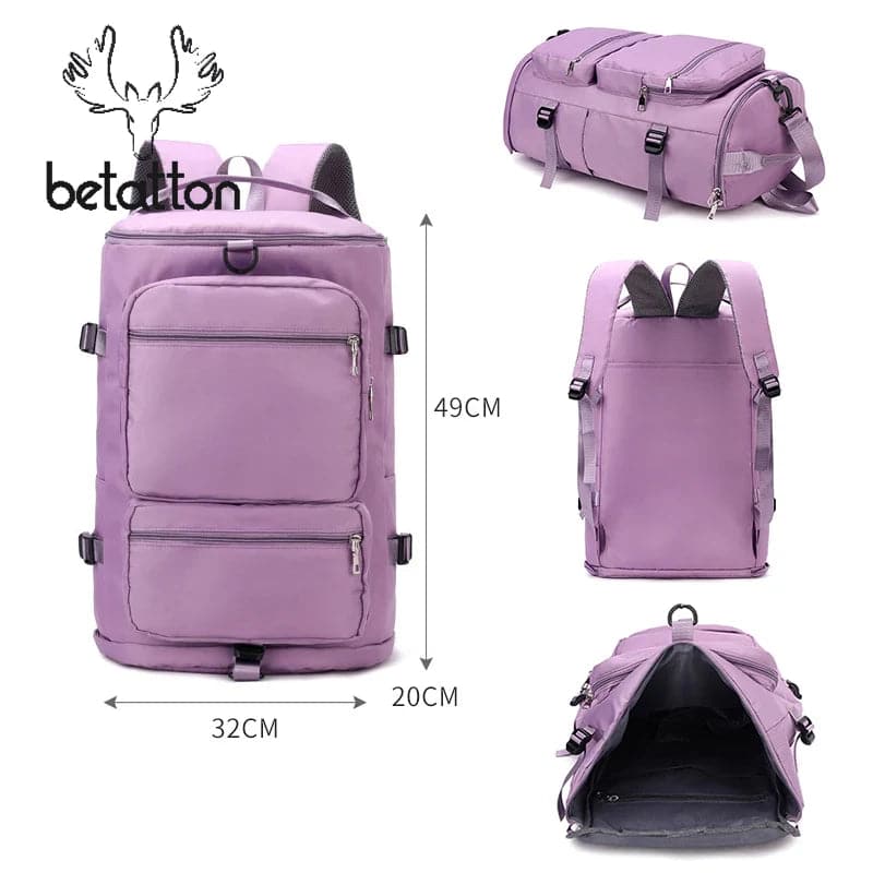 Large Travel Backpack for Women - Stylish Shoulder Bag for Weekend Sports, Yoga, and Multifunctional Crossbody Use - Betatton - 